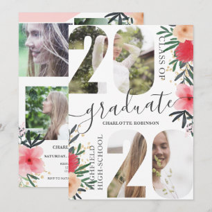 Invitation parties scintillant florale rose script 5 photo 20
