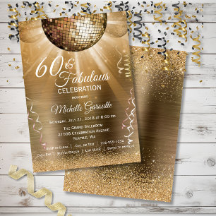 Invitation Parties scintillant Glam 60 et Fabulous Gold Disco