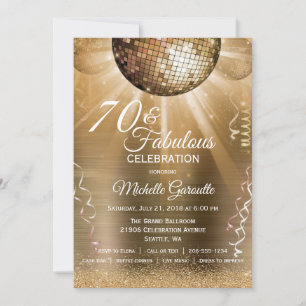 Invitation Parties scintillant Glam 70 et Fabulous Gold Disco