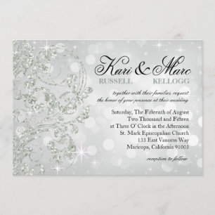 Invitation Parties scintillant Glamor Luxe Bokeh Mariage   gl