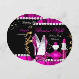 Invitation Parties scintillant Glamor Nuit Profond Rose Gold