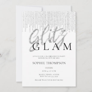 Invitation Parties scintillant Glitz Glam Drivers Bachelorett