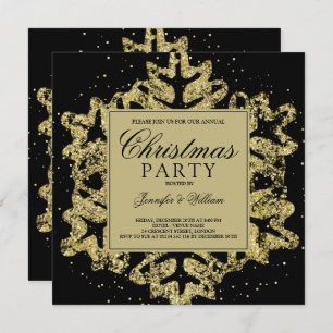 Invitation Parties scintillant Gold & Black Élégante Fête de 