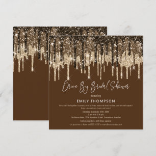 Invitation Parties scintillant  Gold Brown Drive Par Fête des