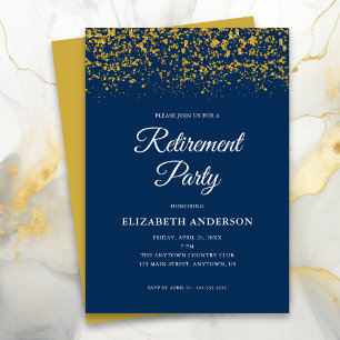 Invitation Parties scintillant Gold de la partie de retraite