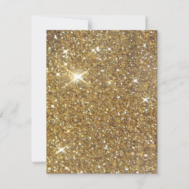Invitation Parties scintillant Gold de luxe - Image imprimée (Devant)