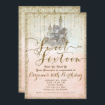 Invitation Parties scintillant Gold Fairytale Storybook Castl<br><div class="desc">Parties scintillant Gold Fairytale Storybook Castle Sweet 16 Invitations</div>
