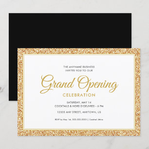 Invitation Parties scintillant Gold Faux   Grande ouverture