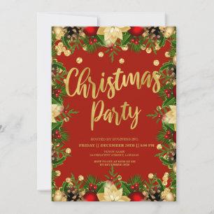 Invitation Parties scintillant Gold Festive Noël Entreprise R
