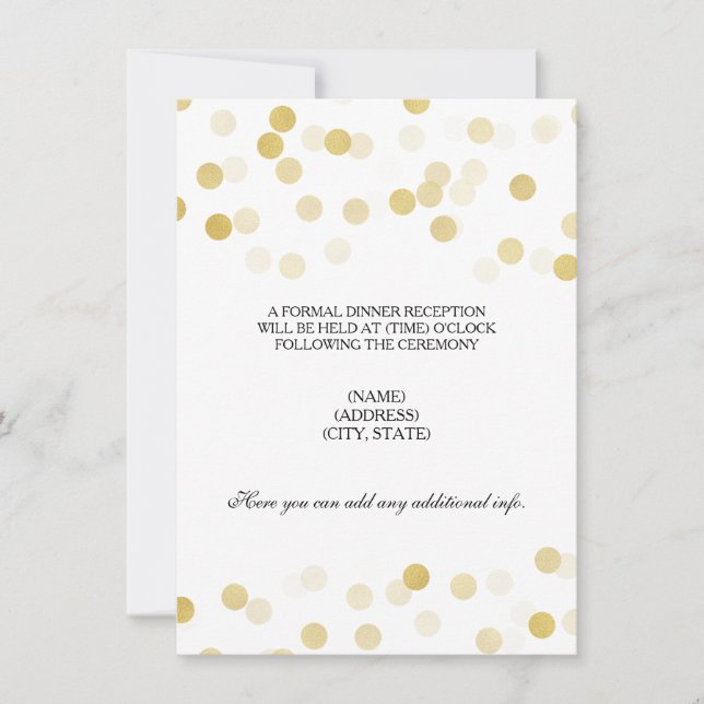 Invitation Parties scintillant Gold Foil de réception de mari (Devant)