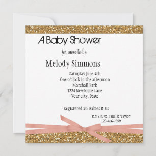 Invitation Parties scintillant Gold Glam Faux