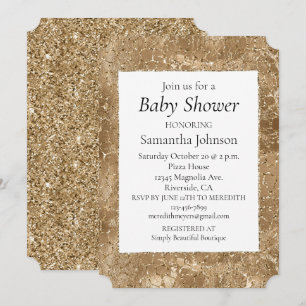 Invitation Parties scintillant Gold Glitz Giraffe Imprimer