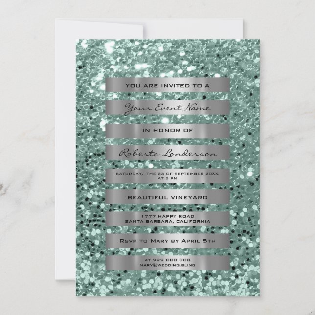 Invitation Parties scintillant Gris Argent Gris Gris Gris Min (Devant)