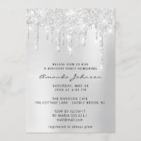 Parties scintillant gris argenté Effet de la goutt