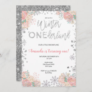 Invitation Parties scintillant hiver ONE derland Neige Annive