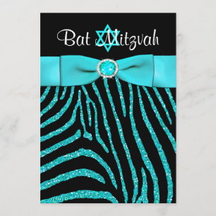 Invitation Parties scintillant IMPRIMÉE RIBBON Zebra Invitati