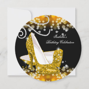 Invitation Parties scintillant Jaune Or Haut talons Diamants 