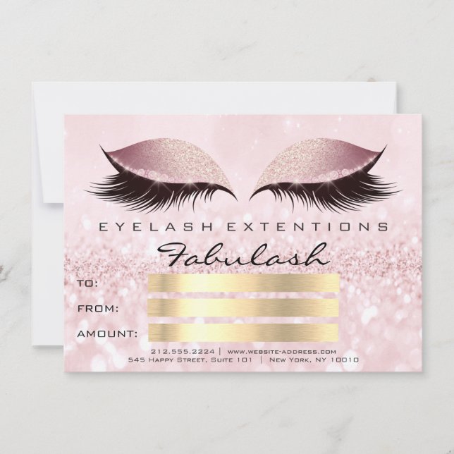 Invitation Parties scintillant Lashes Gold Pink maquillage ce (Devant)