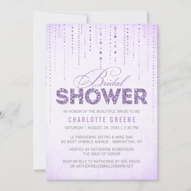 Invitation Parties scintillant Lavender Look Bridal Show Invi (Devant)