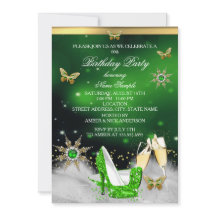 Parties scintillant Lime Green Butterfly Heels Gol