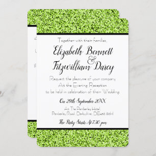 Invitation Parties scintillant Lime Green Faux Soirée Invitat