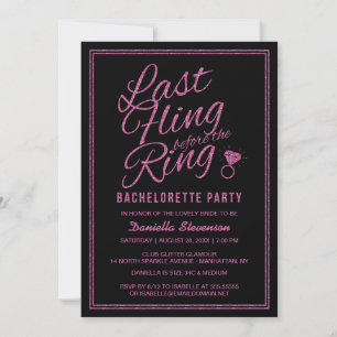Invitation Parties scintillant Look Dernier Fling Bachelorett