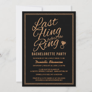 Invitation Parties scintillant Look Dernier Fling Bachelorett