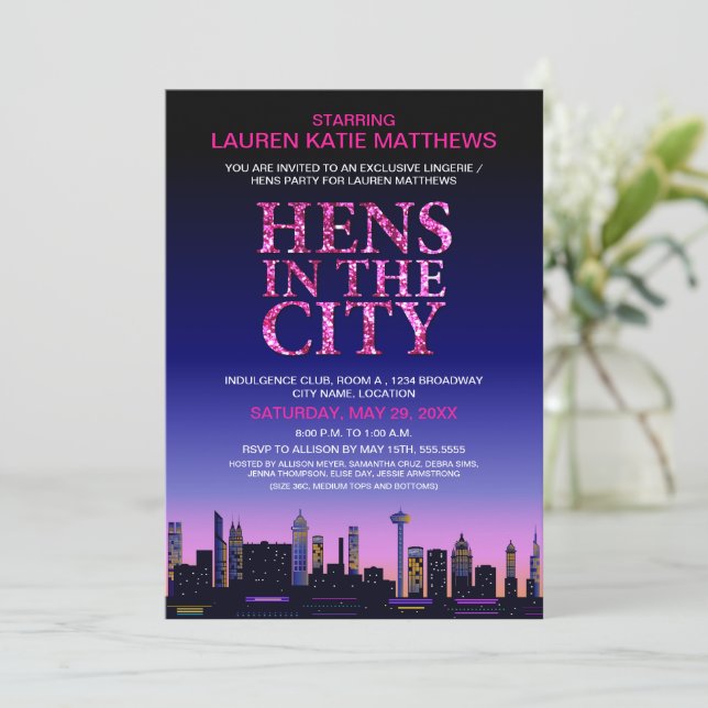 Invitation Parties scintillant Look Hens' / Lingerie Movie Po (Debout devant)