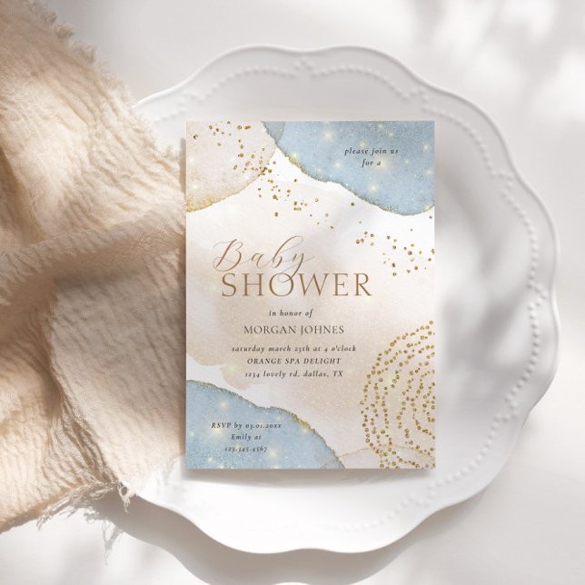 Invitation Parties scintillant magique Baby shower Pastel Abs (Créateur téléchargé)