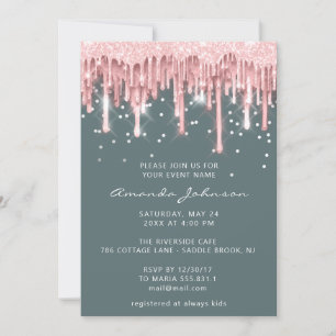 Invitation Parties scintillant Mariage de marée douce 16 Ros