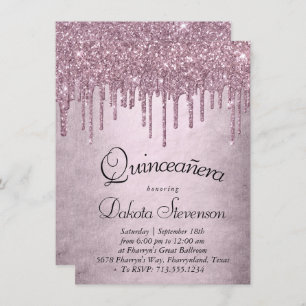 Invitation Parties scintillant Mauve de dérive Dusty Pink Q