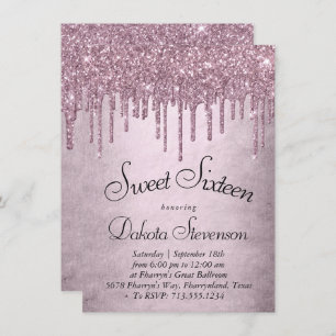 Invitation Parties scintillant Mauve de dérive   Dusty Sweet 