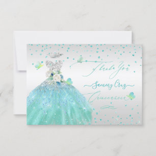 Invitation Parties scintillant Merci Quinceanera Turquois arg