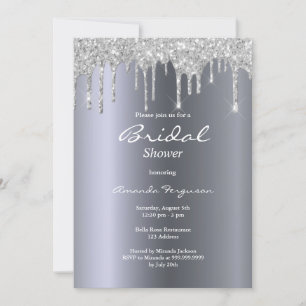 Invitation Parties scintillant métallique argent goutte glam