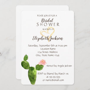 Invitation Parties scintillant moderne Cactus Gold Fête des m