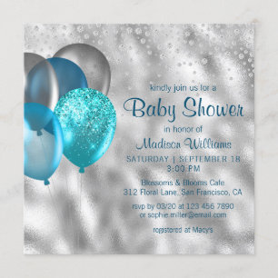 Invitation Parties scintillant moderne chic Ballons Baby show