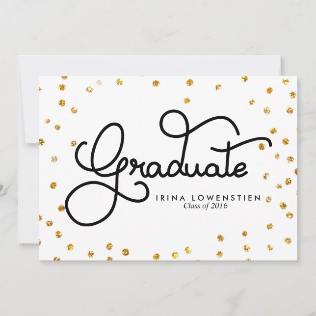 Invitation Parties scintillant moderne Confetti Diplôme de ty (Devant)
