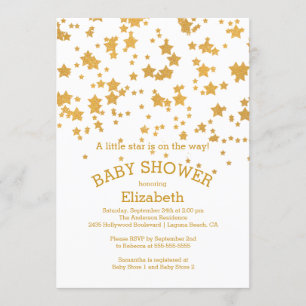 Invitation Parties scintillant moderne Little Star Baby showe