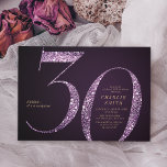 Invitation Parties scintillant moderne minimaliste violet 30e<br><div class="desc">L'invitation minimaliste moderne 30e anniversaire comprend la parties scintillant stylisée faux violet numéro 30 et vos détails de fête en or classique serif police sur arrière - plan violet profond, simple et élégant, grande surprise invitation d'anniversaire adulte. la couleur arrière - plan peut être changée à n'importe quelle couleur de...</div>