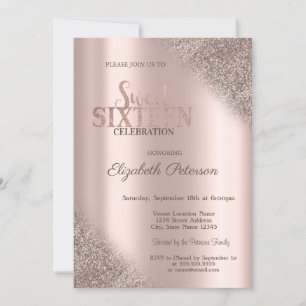 Invitation Parties scintillant moderne Ombre Rose Gold Sweet