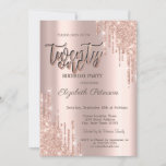 Invitation Parties scintillant moderne  Rose Gold 21e fête d'<br><div class="desc">Moderne,  chic et glamour,  avec parties scintillant,  s'écoule sur un arrière - plan rose en or.</div>