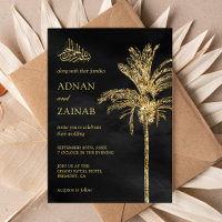 Parties scintillant noir et or date Palm Mariage m