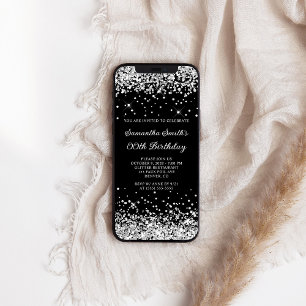 Invitation Parties scintillant noire et argent N'importe quel