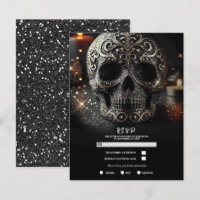 Parties scintillant noire Glam Sparkle crâne gothi