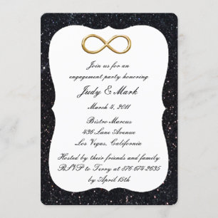 Invitation Parties scintillant noire Gold Infinity Partie d'e