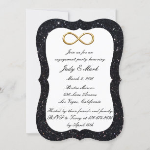 Invitation Parties scintillant noire Gold Infinity Partie d'e