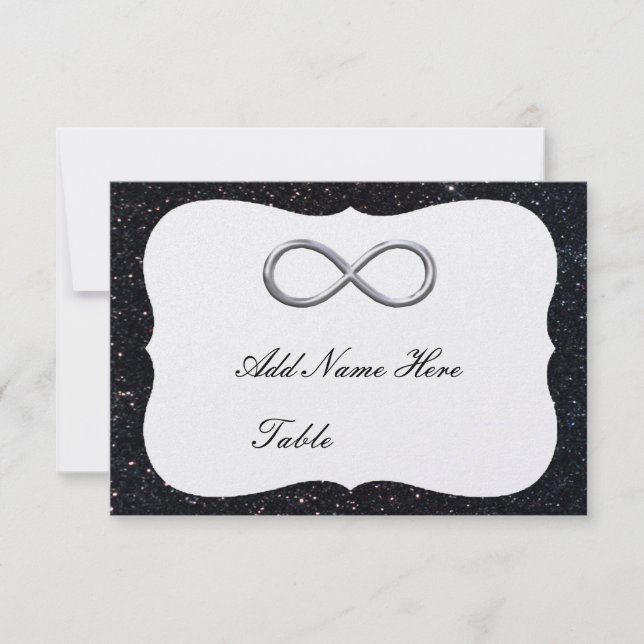 Invitation Parties scintillant noire Silver Infinity Table Pl (Devant)