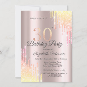 Invitation Parties scintillant Ombre 30e fête d'anniversaire