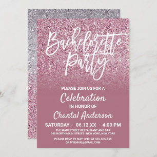Invitation Parties scintillant Ombre Bachelorette de Cassis P