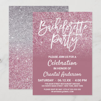 Invitation Parties scintillant Ombre Bachelorette de Cassis P